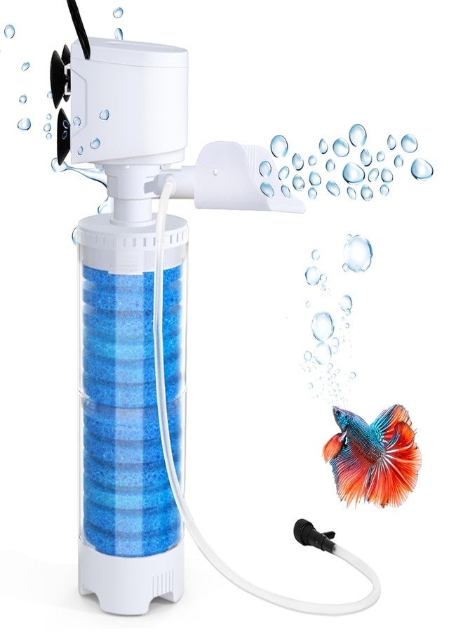 fishkeeper 20-100 Gal Multifunction Power Aquarium Filter, Up to 320GPH Adjustable Bubble & Silent Dual Mode Internal Fish Tank Filter for Filtration, Oxygenation, Circulation, Wavemaker - Image 1